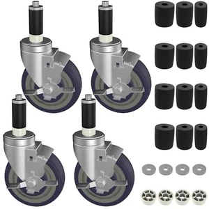 5 Inch Expanding Stem Caster Wheels Set of 4 for Table Legs, Expandable Stem ... - Picture 1 of 7