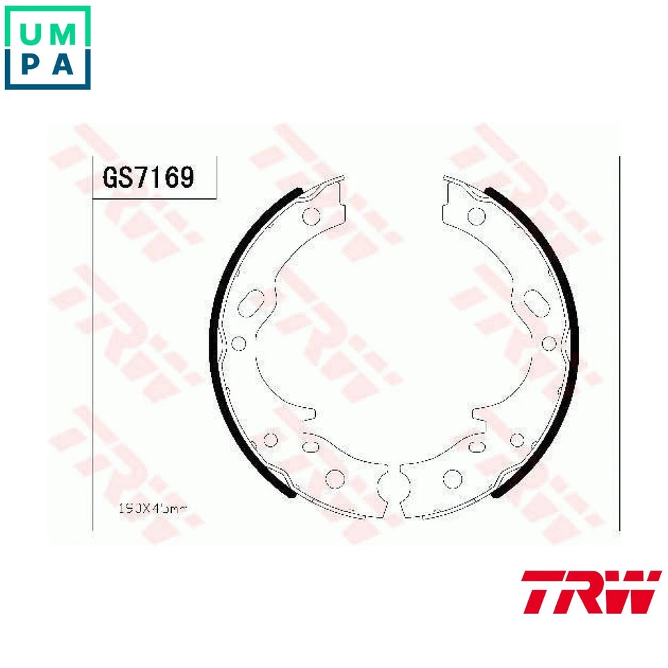 BRAKE SHOE SET PARKING BRAKE GS7169 FOR PEUGEOT 508/SW TOYOTA DYNA/400/300 2.0L - Image 1 of 4