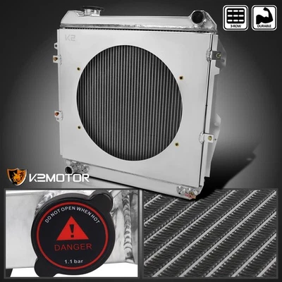 Fits 1988-1995 Toyota Pickup 4Runner 3 Row V6 Cooling Radiator+Shroud Fan Design - Image 1 of 4