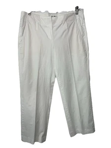 Brunello Cucinelli Pants Made in Italy Trousers Womens Sz 8 White Zipper Fly - Picture 1 of 11