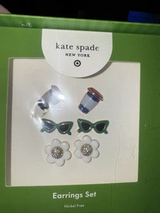 Kate Spade NY x Target exklusives Ohrringe-Set ~ Kaffeetasse ~ Sonnenbrille & Blumen  - Bild 1 von 4
