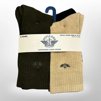 Calcetines acolchados Dockers para hombre 6 pares zapatos talla 6-12,5 Foto 1 de 4