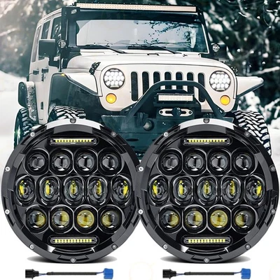 Newest 7" inch H6024 LED Headlights for Jeep Wrangler JK Unlimited JKU 2007-2018 - Imagem 1 de 4