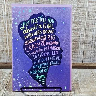 Tarjeta de felicitación de cumpleaños Hallmark 6x8 púrpura hija estrellas plateadas sueño Foto 1 de 4