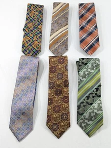 6) Six THE BIG KNOT Steven Land Tie Silk  Necktie Striped Paisley XL 64” Tall - Picture 1 of 5