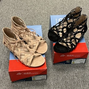 2 Paar Abeo Schuhe Damen 8 Sari Gladiator Sandalen schwarz nude Orthesen Schuhe - Bild 1 von 8