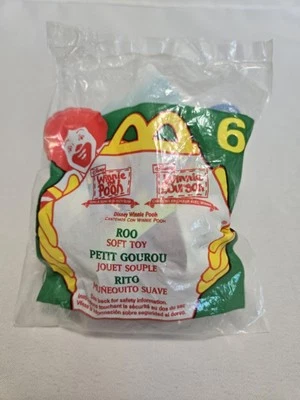 ¡NUEVO! Clip de juguete de peluche vintage 1999 McDonalds Disney Pooh #6 ROO canguro Foto 1 de 2
