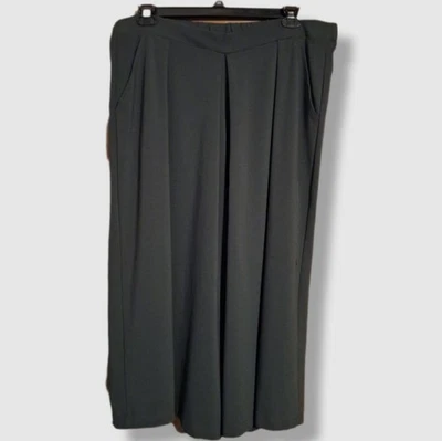 New Tags Banana Republic Wide Leg Crop Pants Womens XL Dark Green Pleated Office - Изображение 1 из 4