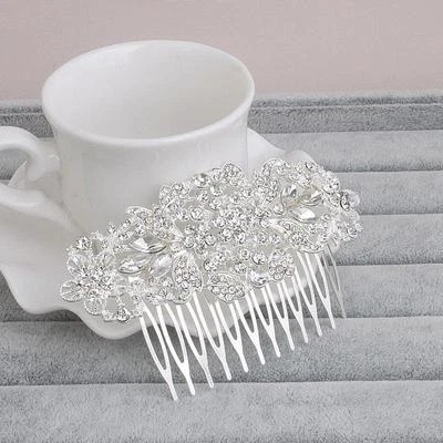 Accessori Da Sposa In Strass Bling Argento Per Prom Hair Comb 1 PZ - Immagine 1 di 2