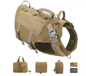 PET ARTIST Tactical Dog Harness XL – No-Pull Vest with Pouches & Patches - Picture 1 of 10