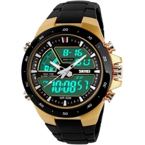 Mode klassische Männer Frauen Analog Digital LED Uhren Quarz Farbband zweimal - Bild 1 von 20