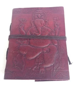 Varios Tamaños Grande Diario Cuero Reciclado Ganesha Cuaderno con Relieve Diario - Imagen 1 de 3