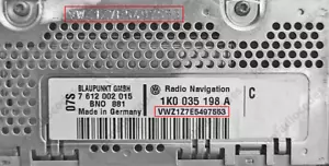 ✅VW RADIO PIN CODE ALLE RNS 510 RCD MFD 1 2 VWZ1Z7 VWZ6Z7 VWZ4Z4 VWZ4Z7 VWZGZ1✅ - Bild 1 von 3