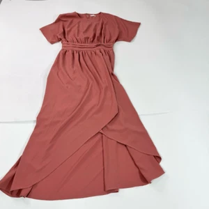 Roolee Midi Dress Womens Medium Pink Country Cottagecore Flowy Short Sleeve - Imagen 1 de 11