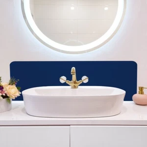 Dark Blue Bathroom Sink Splashback Backsplash Wall Self Adhesive 60x25CM - Picture 1 of 3