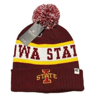 NCAA Iowa State Knit Pom-pom Beanie Hat Fan Gear Colosseum New - Picture 1 of 6