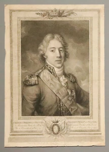 GRAVURE CHARLES PHILIPPE DE FRANCE FUTUR CHARLES X par A.Freschi d'après DANLOUX - Picture 1 of 12