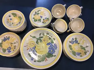 RARA CERAMICA VINTAGE 1941 ALA ROSSA BRETAGNA OTTO (6 PEZZI) POSTI 48 PZ - Foto 1 di 6