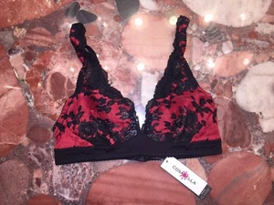 Nwt Cosabella Italia Rot Schwarz Spitze Classie Dreieck Bralet Damen S - Picture 1 of 6