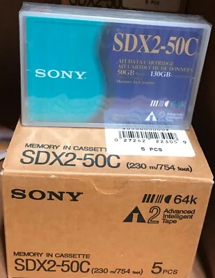 Paquete de 5 cintas de datos Sony SDX2-50C NUEVAS - AIT2 - 50 GB / 130 GB Foto 1 de 2