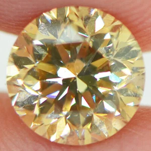 Diamante Forma Redonda Elegante Color Champán Suelto VS2 Mejorado Pulido 1.72 Quilates - Imagen 1 de 8