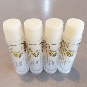 4 x Personalized Customized SEABERRY Unscented Beeswax Lip Balms - Gifts Favors - Picture 1 of 3