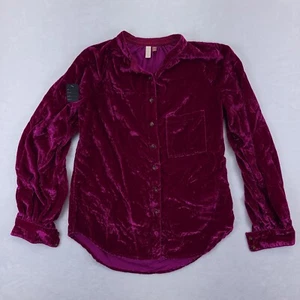 Camisa Anthropologie Pilcro Terciopelo Triturado Mujer Berry Fucsia Rosa Talla XXS - Imagen 1 de 9
