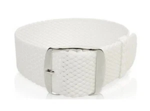 CINTURINO OROLOGIO BIANCO PERLON FACILE VESTIBILITÀ NYLON VEGANO RESISTENTE LAVABILE - Foto 1 di 3