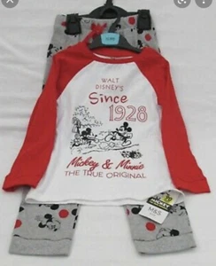 M&S Girls Disney Mickey&Minnie Red Mix Pyjama Suite - Picture 1 of 1