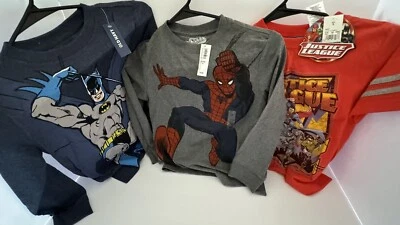 NWT - Justice League (S), Spider-Man (XS) & Batman (XS)Boys Graphic Tees - Image 1 of 4