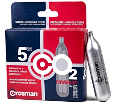 Crosman CO2 Cartridges Cartridge Tank Bullet 12-GRAM CO2 POWERLETS Air Rifles 5 - Image 1 of 4