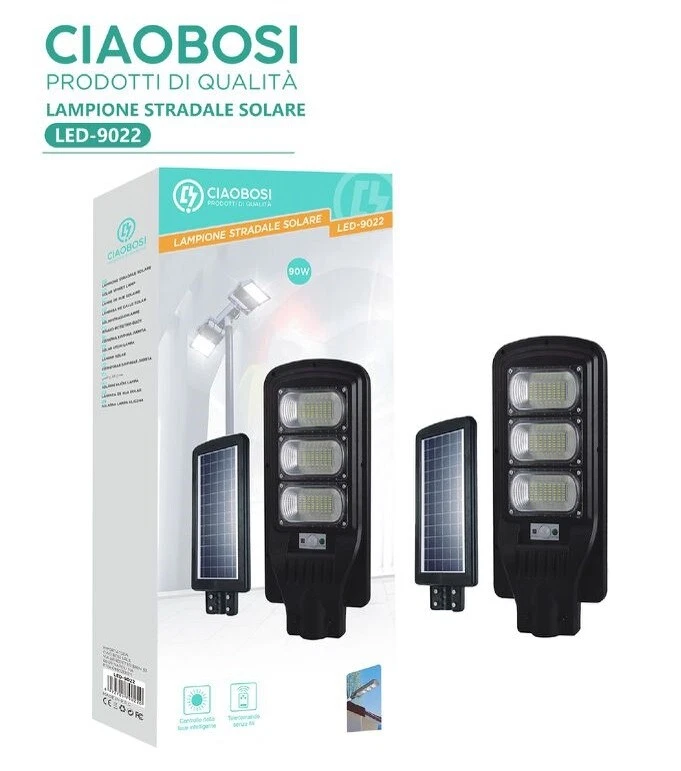 Lámpara De Calle Led Con Panel Solar Fotovoltaico + Control Remoto 90W Linq - Imagen 1 de 1