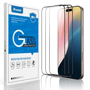3 Pack Full Cover Tempered Glass Screen Protector For iPhone 16 Plus/16 Pro Max - Picture 1 of 19