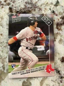 2017 TOPPS NOW ROOKIE CARD BOSTON RED SOX ANDREW BENINTENDI #77 YOUNGEST 5-FOR-5 - Picture 1 of 1