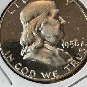 Lot of a 1956 Franklin Half Photo Grade MS Sixty-five & 1909 Barber Half G-four - Picture 1 of 7