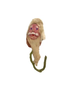 Limpiador de pipa de chenilla cabeza de papá Noel cara de arcilla 2” paquete de adornos vintage decoración - Imagen 1 de 5