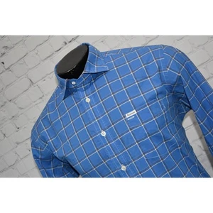 Faconnable Dress Shirt Mens Size Large Classique Deauville Blue Plaids - Picture 1 of 6