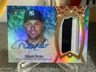 2022 Topps Dynasty Derek Jeter Auto 3 Color Prime Patch Jersey /10 DAP-DJ2 - Image 1 of 3