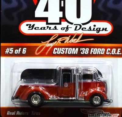 Hot Wheels Custom 38 Ford COE Larry Wood 40 Yrs RLC Red Line Club HWC Car /05000 - Image 1 of 4