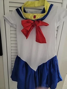 Sailor Moon Usagi Tsukino Cosplay Halloween Anime Costume Uniform Dress w/Glove - Picture 1 of 3