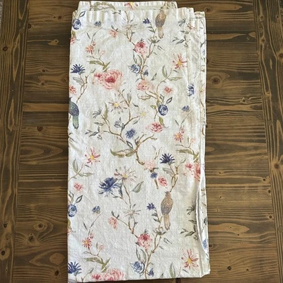 Cortina de chuveiro de algodão pássaro floral branco limiar 72x72 Cottagecore fazenda - Imagem 1 de 4