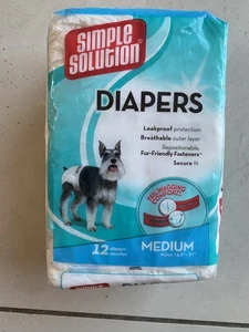 Disposable Dog Diapers Medium Comfortable Female In Heat, Travel Incontinence - Picture 1 of 3