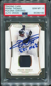 FRANK THOMAS 2017 NATIONAL TREASURES JERSEY AUTO "521 HRs" #d 04/10 PSA 10 AUTO - Picture 1 of 2