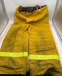 Vintage Alb Inc Firefighter Bunker Turnout Pants 38"x20" W Lion Uniform Suspend. - Picture 1 of 17