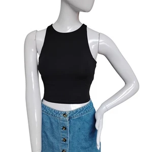 Old Navy Active Powerchill Top Gr. XS schwarz ärmellos Shelfbra abnehmbare Pads - Bild 1 von 7