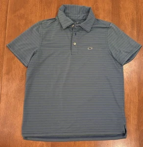 Vineyard Vines Boy's Stripe Sankaty Polo Shirt Small 8 10 Short Sleeve On-the-Go - Picture 1 of 4