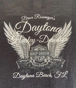 Harley Davidson Women’s L T-Shirt Black Logo Bruce Rossmeyer's Daytona Beach, FL - Picture 1 of 6