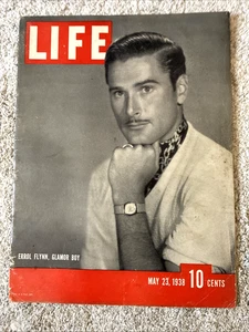 LIFE MAGAZINE May 23 1938 Errol Flynn Glamor Boy Hollywood Camel Ads Birds - Picture 1 of 9