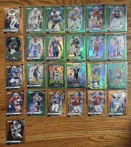 (25) 2024 Panini Prizm Green Orange Disco Rookie RC Football Card Lot Pulsar - Picture 1 of 14