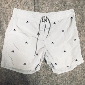 Rugby Ralph Lauren Badeshorts Herren 34 Totenkopf gekreuzte Knochen bestickt Nylon Swimwe - Bild 1 von 8